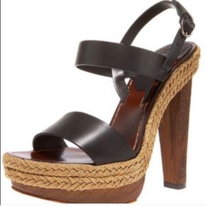 CHRISTIAN LOUBOUTIN espadrille platform heels - 37